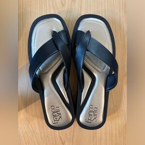 Franco Sarto black and gold sandals with cushioned soles - NWOT - size 8